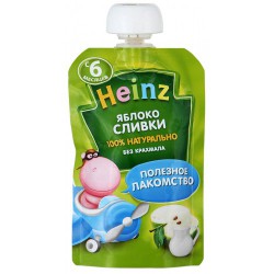 Пюре, Heinz (Хайнц) 90 г яблоко сливки без сахара с 6 мес