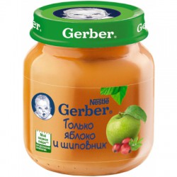 Пюре, Gerber (Гербер) 130 г яблоко шиповник с 5 мес